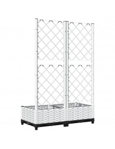 Fioriera da Giardino con Graticcio Bianco 80x40x121,5 cm PP 2