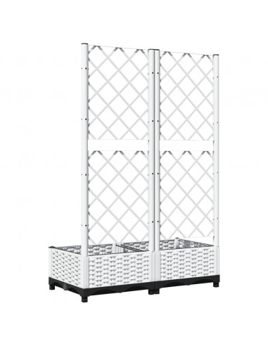 Fioriera da Giardino con Graticcio Bianco 80x40x121,5 cm PP