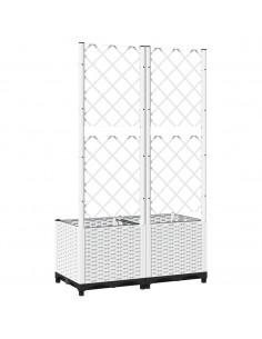 Fioriera da Giardino con Graticcio Bianco 80x40x136 cm PP 2