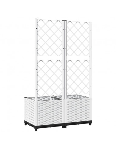 Fioriera da Giardino con Graticcio Bianco 80x40x136 cm PP