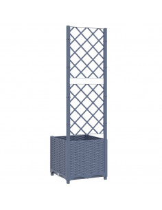Fioriera da Giardino con Graticcio Grigio Scuro 40x40x136 cm PP