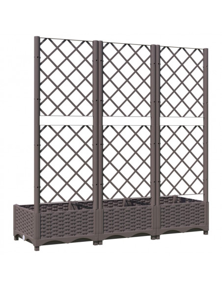 Fioriera da Giardino con Graticcio Marrone 120x40x121,5cm in PP