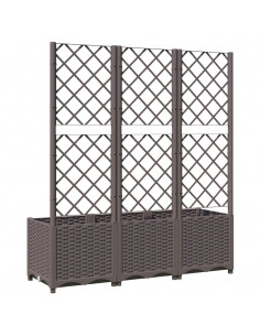 Fioriera da Giardino con Graticcio Marrone 120x40x136 cm in PP 2