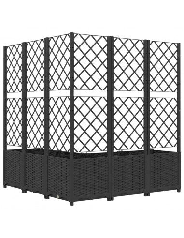 Fioriera da Giardino con Graticcio Nero 120x120x136 cm in PP