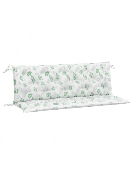 Cuscini Panca Giardino 2 pz Motivo a Foglie 150x50x7 cm Tessuto