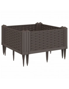Fioriera da Giardino con Picchetti Marrone 42,5x42,5x28,5 cm PP 2