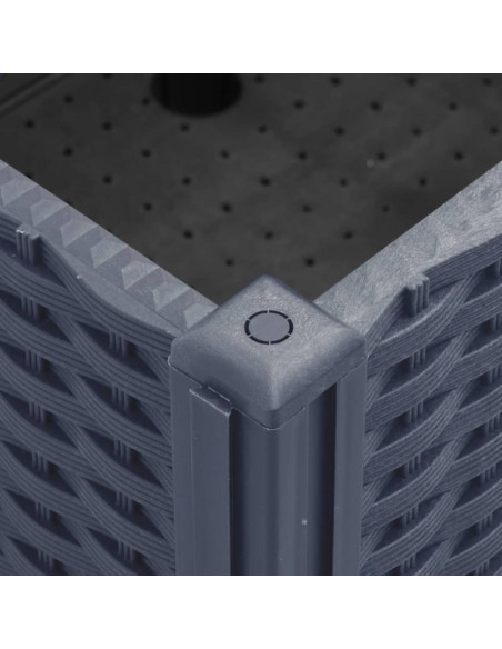 Fioriera da Giardino con Ruote Grigio Blu 100x80x54 cm in PP