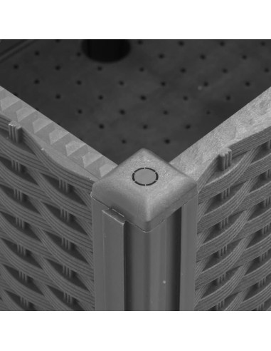 Fioriera da Giardino con Ruote Grigio Chiaro 100x80x54 cm in PP