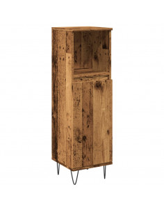 Armadietto Bagno Legno Antico 30x30x100 cm in Legno Multistrato 2