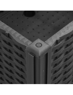 Fioriera da Giardino con Ruote Nera 100x80x54 cm in PP