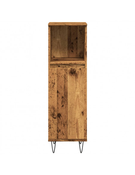 Armadietto Bagno Legno Antico 30x30x100 cm in Legno Multistrato