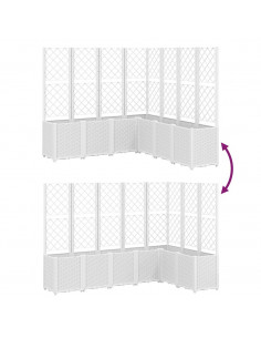 Fioriera da Giardino con Traliccio Bianco 160x160x140 cm in PP 2