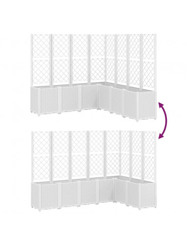 Fioriera da Giardino con Traliccio Bianco 160x160x140 cm in PP