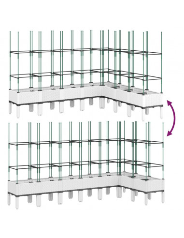 Fioriera da Giardino con Traliccio Bianco 200x160x142,5cm in PP
