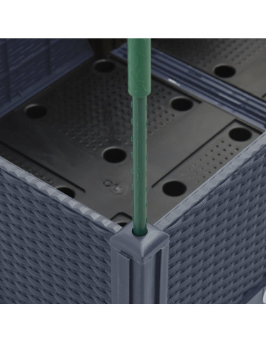 Fioriera da Giardino con Traliccio Grigia 120x40x142,5 cm in PP