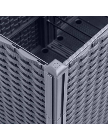 Fioriera da Giardino con Traliccio Grigia 160x40x140 cm in PP