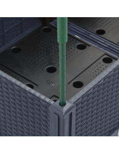 Fioriera da Giardino con Traliccio Grigia 160x40x142,5 cm in PP 2