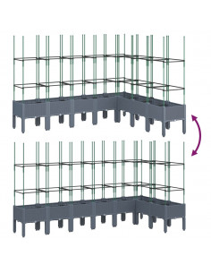 Fioriera da Giardino con Traliccio Grigia 200x160x142,5cm in PP 2