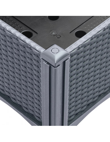 Fioriera da Giardino con Traliccio Grigia 40x40x142 cm in PP