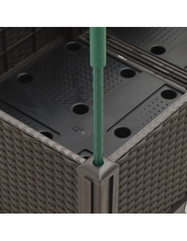 Fioriera da Giardino con Traliccio Marrone 120x40x142,5cm in PP