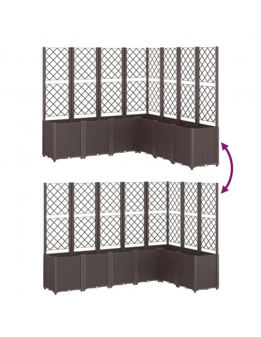 Fioriera da Giardino con Traliccio Marrone 160x160x140 cm in PP