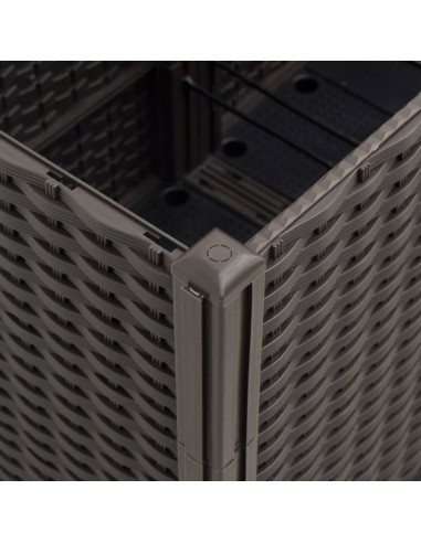 Fioriera da Giardino con Traliccio Marrone 160x40x140 cm in PP