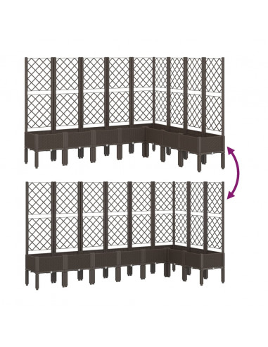 Fioriera da Giardino con Traliccio Marrone 200x160x142 cm in PP