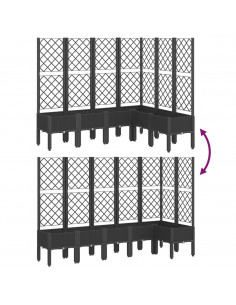 Fioriera da Giardino con Traliccio Nera 160x120x142 cm in PP 2