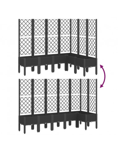 Fioriera da Giardino con Traliccio Nera 160x120x142 cm in PP