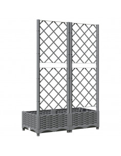 Fioriera da Giardino e Graticcio Grigio Chiaro 80x40x121,5cm PP 2