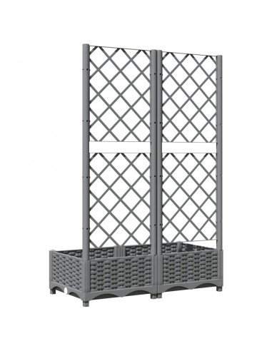 Fioriera da Giardino e Graticcio Grigio Chiaro 80x40x121,5cm PP