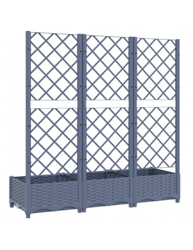 Fioriera da Giardino e Graticcio Grigio Scuro 120x40x121,5cm PP
