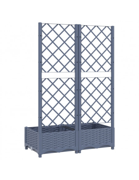 Fioriera da Giardino e Graticcio Grigio Scuro 80x40x121,5 cm PP