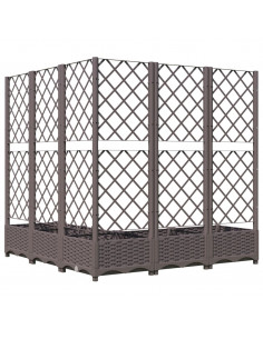 Fioriera da Giardino e Graticcio Marrone 120x120x121,5 cm in PP 2