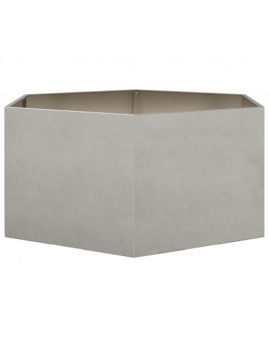 Fioriera da Giardino Esagono 104x90x45 cm in Acciaio Inox