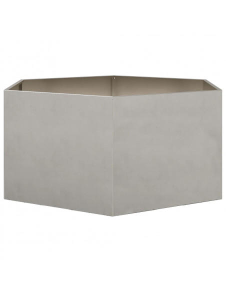 Fioriera da Giardino Esagono 104x90x45 cm in Acciaio Inox