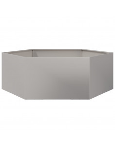 Fioriera da Giardino Esagono 138x120x45 cm in Acciaio Inox 2