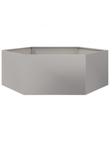 Fioriera da Giardino Esagono 138x120x45 cm in Acciaio Inox