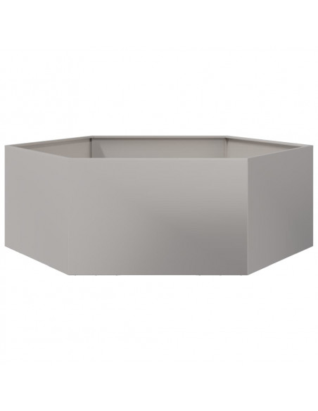 Fioriera da Giardino Esagono 138x120x45 cm in Acciaio Inox