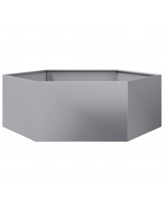 Fioriera da Giardino Esagono 138x120x45 cm in Acciaio Zincato 2