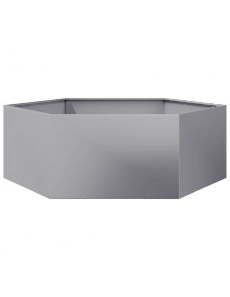 Fioriera da Giardino Esagono 138x120x45 cm in Acciaio Zincato