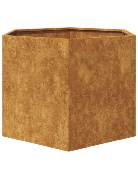 Fioriera da Giardino Esagono 69x60x45 cm in Acciaio Corten