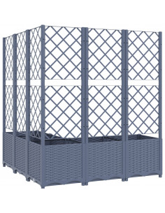 Fioriera da Giardino Graticcio Grigio Scuro 120x120x136cm PP