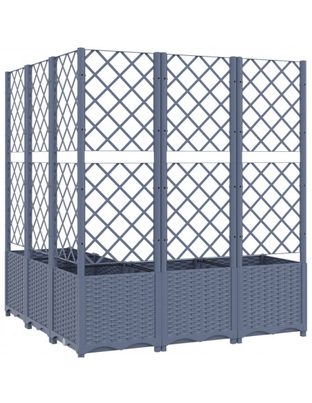 Fioriera da Giardino Graticcio Grigio Scuro 120x120x136cm PP