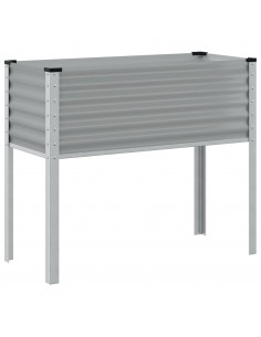 Fioriera da Giardino Grigia 100x41x90 cm in Acciaio 2