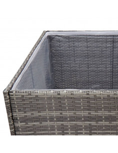 Fioriera da Giardino Grigia 157x80x80 cm in Polyrattan 2