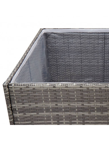 Fioriera da Giardino Grigia 157x80x80 cm in Polyrattan