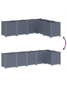 Fioriera da Giardino Grigia 160x120x53 cm in PP 2