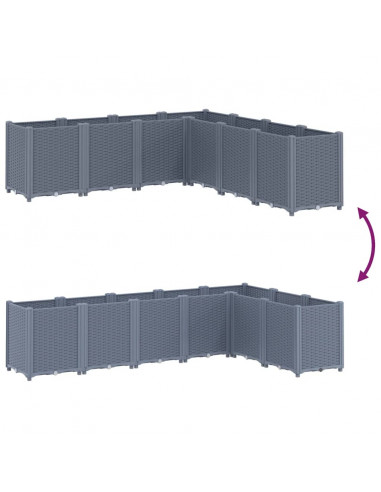 Fioriera da Giardino Grigia 160x160x53 cm in PP