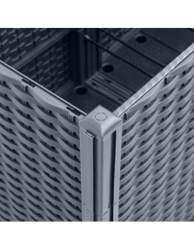 Fioriera da Giardino Grigia 160x40x53 cm in PP